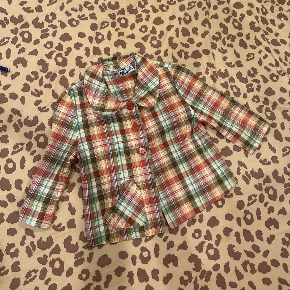 Vintage cropped jacket with heart pocket